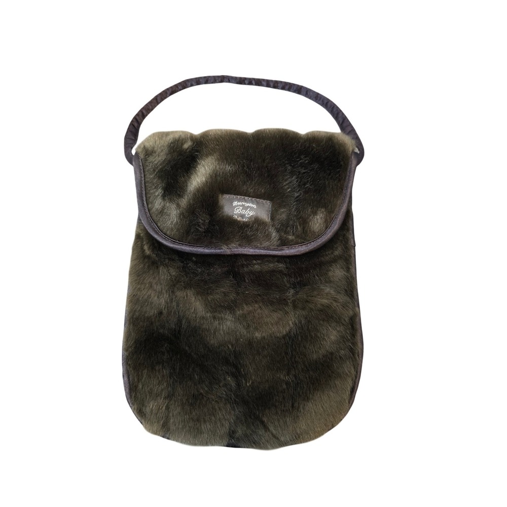 Bearington Baby Collection Brown Faux Fur Plush Satin Lined Handbag Bag